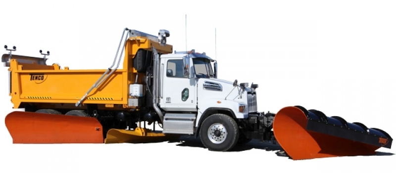 Snow and ice equipment installed on a Tenco turnkey plow truck