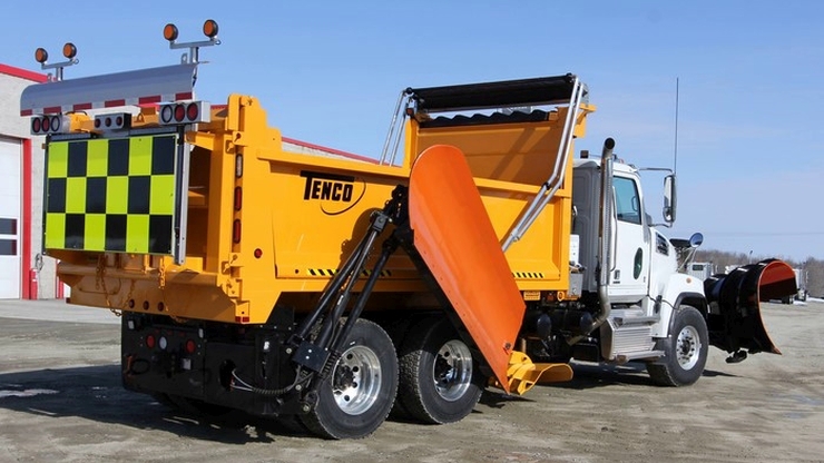 Featuring a 12M spreader/body, and plows
